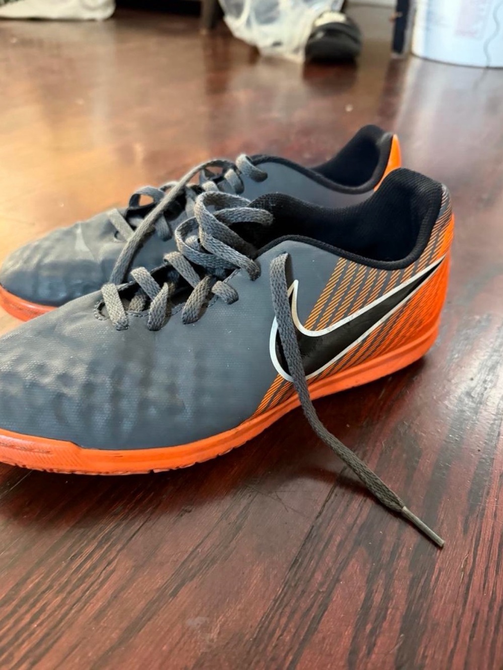 Nike Men’s Gray and Orange Indoor Training Shoes